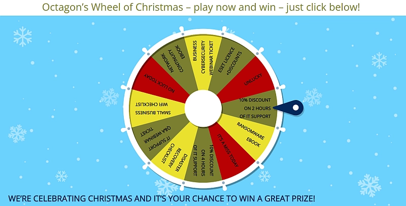 Octagon's Wheel of Christmas promotion