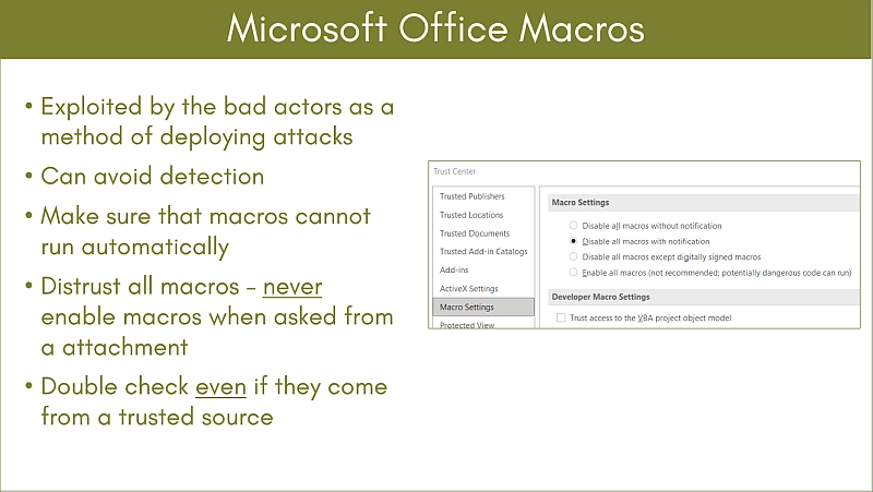 Office macros slide