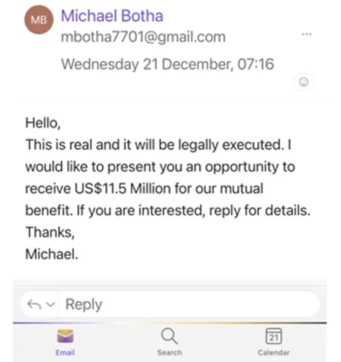 an example of a phishing email