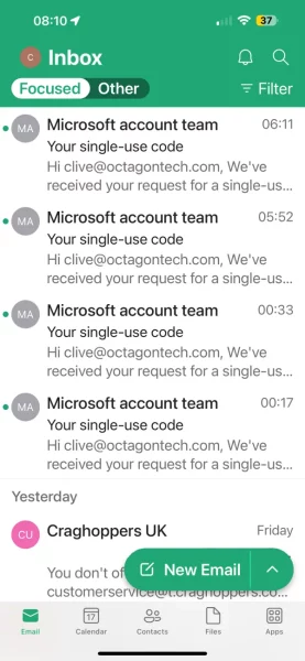 email phishing attack - email after email